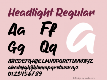 Headlight Version 1.00;January 23, 2020;FontCreator 12.0.0.2546 64-bit Font Sample