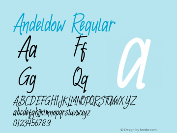 Andeldow Version 1.00;January 16, 2020;FontCreator 12.0.0.2547 64-bit Font Sample