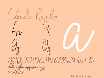 Claudia Version 1.00;January 26, 2020;FontCreator 12.0.0.2545 32-bit图片样张