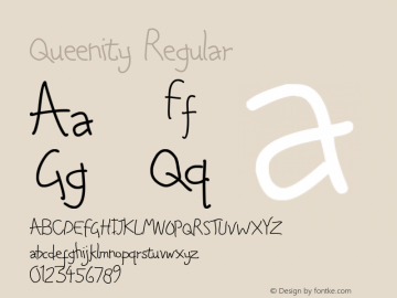 Queenity Version 1.00;January 27, 2020;FontCreator 12.0.0.2545 64-bit Font Sample