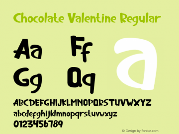 ChocolateValentine Version 1.00;January 22, 2020;FontCreator 11.5.0.2427 64-bit Font Sample