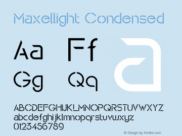 Maxellight Condensed Version 1.002;Fontself Maker 3.4.0图片样张