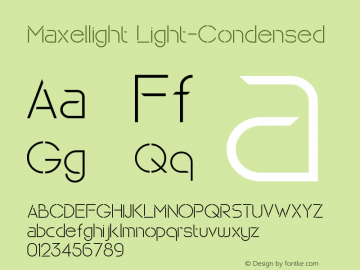 Maxellight Light-Condensed Version 1.002;Fontself Maker 3.4.0图片样张