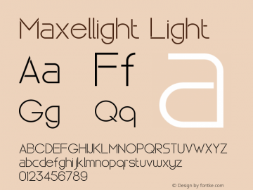 Maxellight Light Version 1.002;Fontself Maker 3.4.0 Font Sample