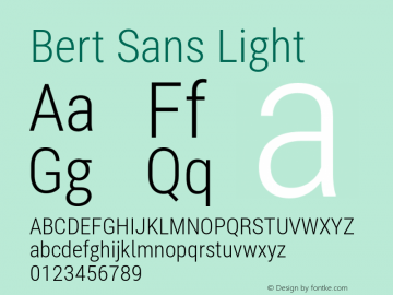 BertSans-Light Version 12.135;January 10, 2020;FontCreator 12.0.0.2547 64-bit Font Sample