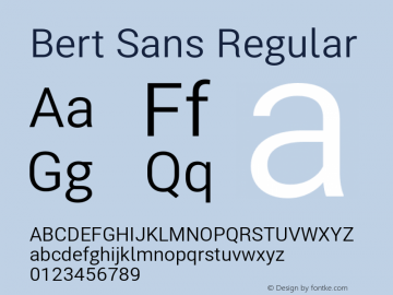 BertSans Version 12.135;January 10, 2020;FontCreator 12.0.0.2547 64-bit Font Sample