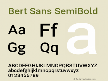 BertSans-SemiBold Version 12.135;January 10, 2020;FontCreator 12.0.0.2547 64-bit Font Sample