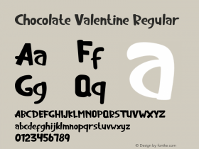 Chocolate Valentine Version 1.00;January 22, 2020;FontCreator 11.5.0.2427 64-bit Font Sample