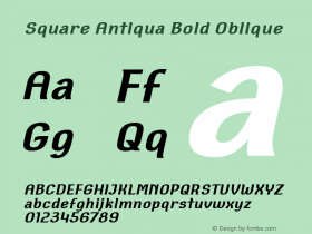 Square Antiqua Bold Oblique Version 2.0.1; 20200-01-31 Font Sample