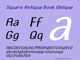 Square Antiqua Book Oblique Version 2.0.1; 2020-01-31 Font Sample