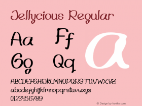 Jellycious Version 1.00;January 30, 2020;FontCreator 12.0.0.2545 64-bit图片样张