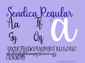 Sendica Version 1.00;February 3, 2020;FontCreator 11.5.0.2430 64-bit Font Sample