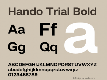 HandoTrial-Bold Version 1.000 Font Sample