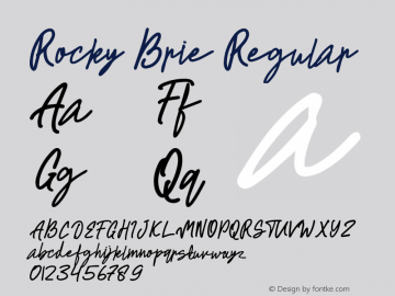 Rocky Brie Version 1.00;February 7, 2020;FontCreator 12.0.0.2547 64-bit Font Sample