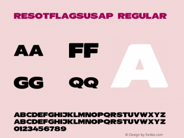ResotFlagsUSAp Version 1.103 Font Sample