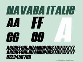 Navada Italic Demo Italic Version 1.00;January 22, 2020;FontCreator 12.0.0.2535 64-bit Font Sample