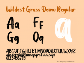 Wildest Grass Demo Version 1.00;January 22, 2020;FontCreator 12.0.0.2535 64-bit图片样张