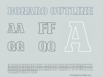 Bonaro Outline Demo Outline Version 1.00;January 22, 2020;FontCreator 12.0.0.2535 64-bit图片样张