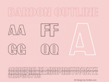 Bardon Outline Demo Outline Version 1.00;January 22, 2020;FontCreator 12.0.0.2535 64-bit Font Sample