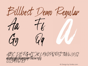Billbest Demo Version 1.00;February 9, 2020;FontCreator 12.0.0.2535 64-bit图片样张