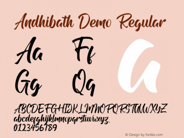 Andhibath Demo Version 1.00;January 22, 2020;FontCreator 12.0.0.2535 64-bit Font Sample