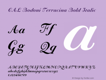 CALBodoniTerracina-BoldItalic Version 1.003 Font Sample