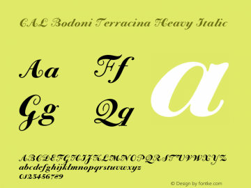 CALBodoniTerracina-HeavyIta Version 1.003 Font Sample