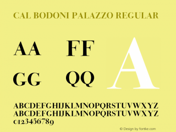 CALBodoniPalazzo-Regular Version 1.005 Font Sample