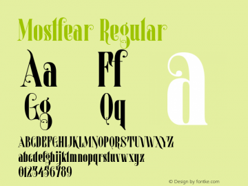 Mostfear-Regular 1.000 Font Sample