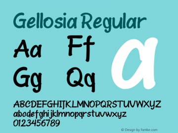 Gellosia Version 1.00;February 6, 2020;FontCreator 12.0.0.2550 64-bit图片样张