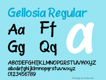 Gellosia Version 1.00;February 6, 2020;FontCreator 12.0.0.2550 64-bit Font Sample