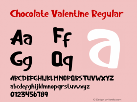 Chocolate Valentine Version 1.00;February 7, 2020;FontCreator 11.5.0.2427 64-bit Font Sample