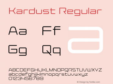 Kardust Expanded Light Version 1.00;October 5, 2019;FontCreator 12.0.0.2535 64-bit图片样张