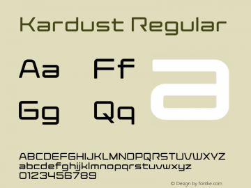 Kardust Expanded Version 1.00;October 5, 2019;FontCreator 12.0.0.2535 64-bit图片样张