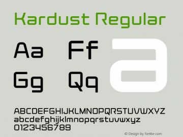 Kardust Version 1.00;October 5, 2019;FontCreator 12.0.0.2535 64-bit Font Sample