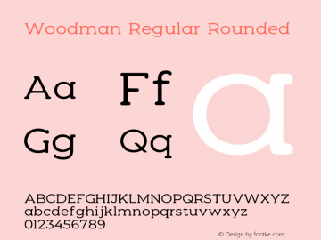 Woodman Regular Rounded Version 1.003;Fontself Maker 3.3.0图片样张
