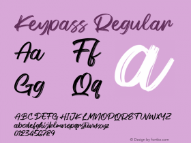 Keypass  Font Sample