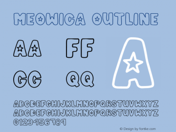 Meowica Outline Version 1.000 Font Sample