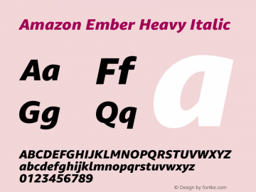 Amazon Ember Heavy Italic Version 1.300图片样张