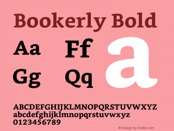 Bookerly Bold Version 1.020 Font Sample