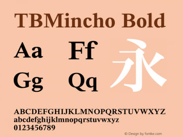 TBMincho Bold Version 2.10     08/26/2014图片样张