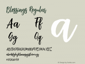 Blessings Version 1.0 Font Sample