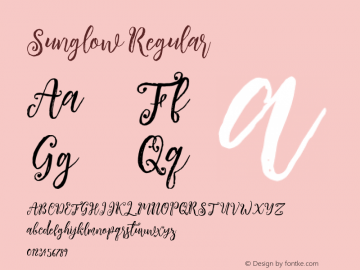 Sunglow  Font Sample