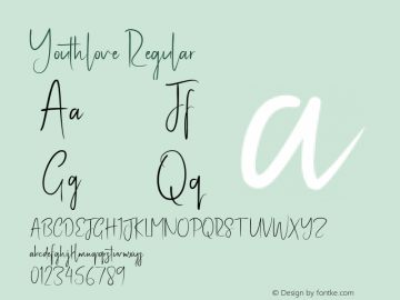 Youthlove  Font Sample
