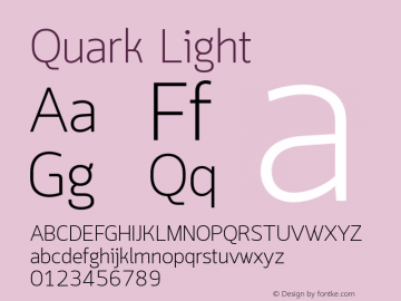 Quark Light Version 1.000 Font Sample