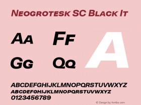 Neogrotesk SC Black It Version 1.000;hotconv 1.0.109;makeotfexe 2.5.65596图片样张