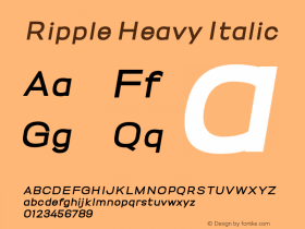 Ripple Heavy Italic Version 1.000;PS 001.000;hotconv 1.0.88;makeotf.lib2.5.64775图片样张