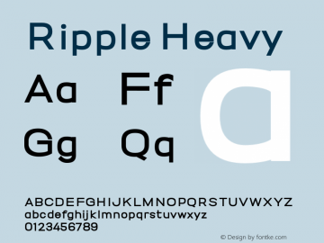 Ripple Heavy Version 1.000;PS 001.000;hotconv 1.0.88;makeotf.lib2.5.64775 Font Sample