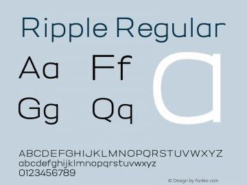 Ripple Regular Version 1.000;PS 001.000;hotconv 1.0.88;makeotf.lib2.5.64775 Font Sample