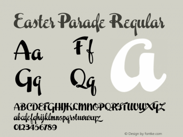 Easter Parade Regular Macromedia Fontographer 4.1.3 5/2/01 Font Sample